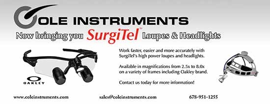 Cole Instruments is proud to offer SurgiTel Loupes and Headlights